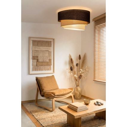Brilagi - TRIO Ceiling Light 3xE27/60W/230V Ø 60 cm brown/beige/white