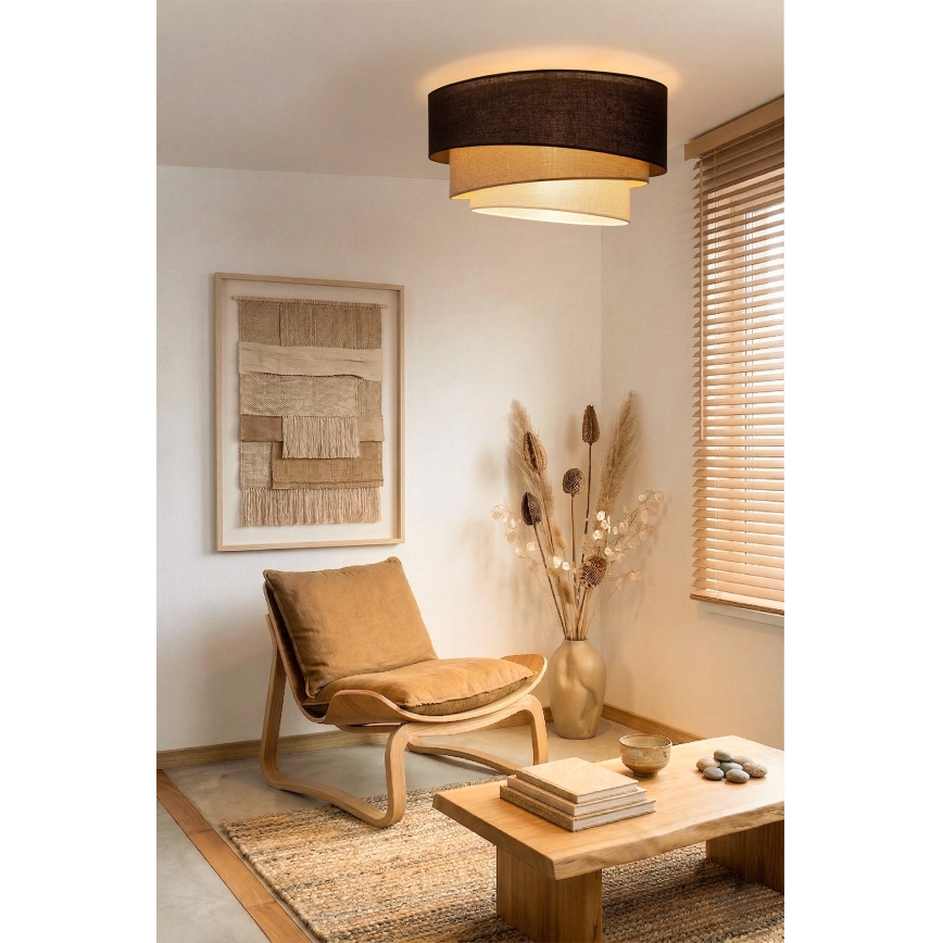 Brilagi - TRIO Ceiling Light 3xE27/60W/230V Ø 60 cm brown/beige/white
