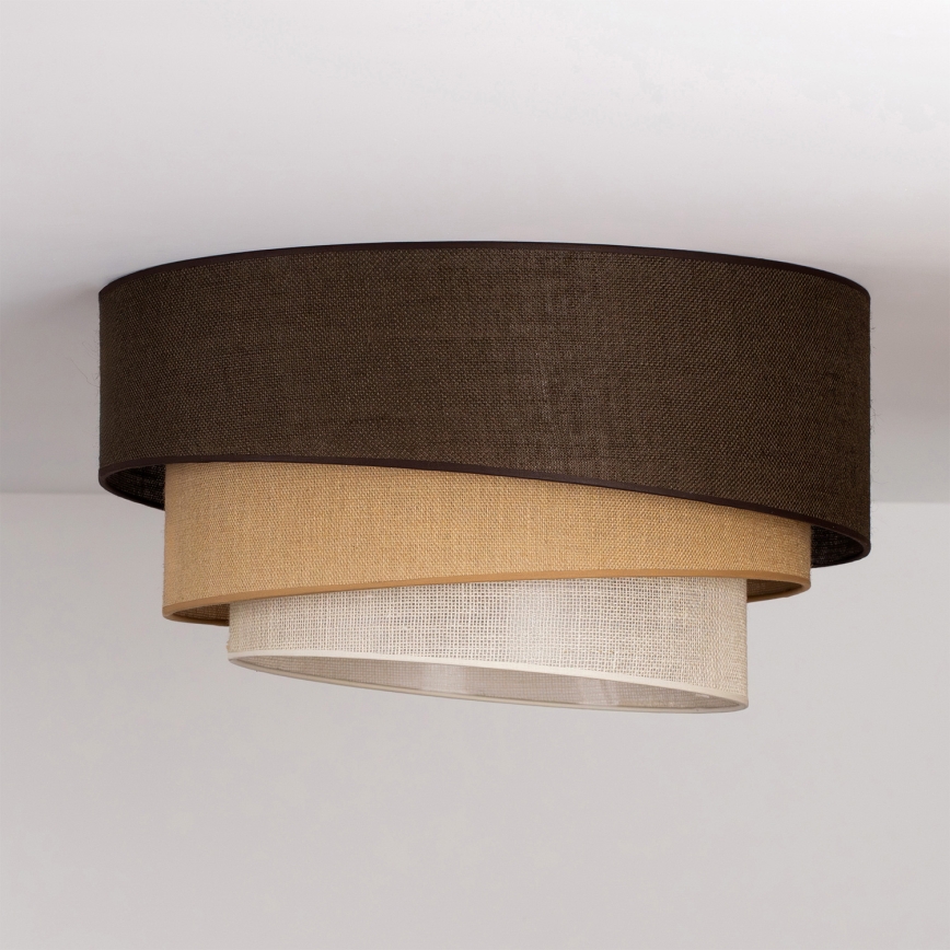 Brilagi - TRIO Ceiling Light 3xE27/60W/230V Ø 60 cm brown/beige/white