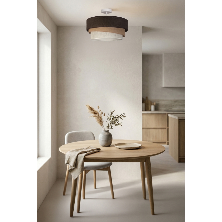 Brilagi - TRIO Flush-mounted ceiling light 1xE27/60W/230V Ø 40 cm brown/beige/white