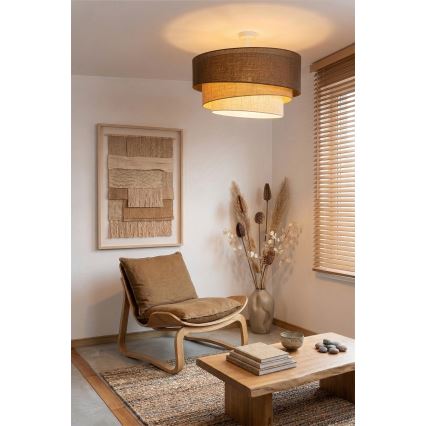 Brilagi - TRIO Surface-Mounted Ceiling Light 3xE27/60W/230V Ø 60 cm Brown/Beige/White