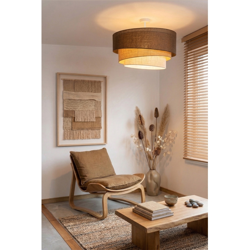 Brilagi - TRIO Surface-Mounted Ceiling Light 3xE27/60W/230V Ø 60 cm Brown/Beige/White