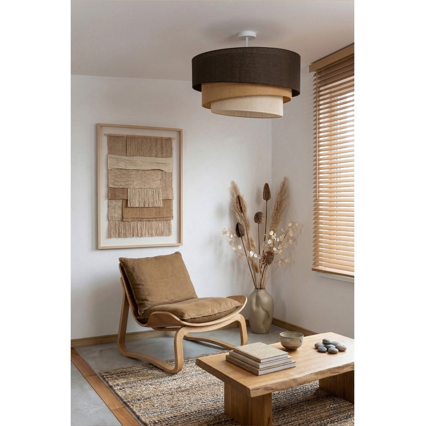 Brilagi - TRIO Surface-Mounted Ceiling Light 3xE27/60W/230V Ø 60 cm Brown/Beige/White