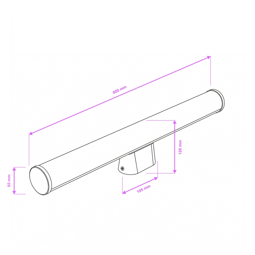 Brilagi - LED Bathroom Mirror Light TUBE LED/15W/230V 3000/4000/6500K IP44 Polished Chrome
