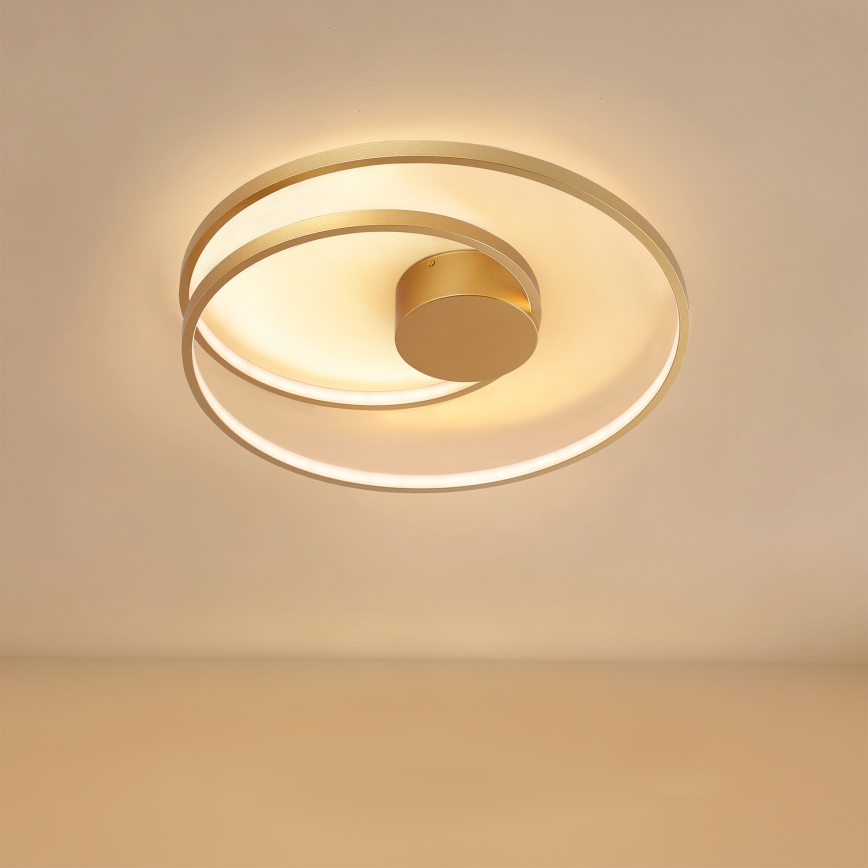 Brilagi - TWISTER Dimmable LED Ceiling Light 48W/230V 3000-6000K Ø 50 cm, Gold + Remote Control