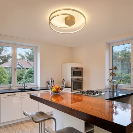 Brilagi - TWISTER Dimmable LED Ceiling Light 48W/230V 3000-6000K Ø 50 cm, Gold + Remote Control