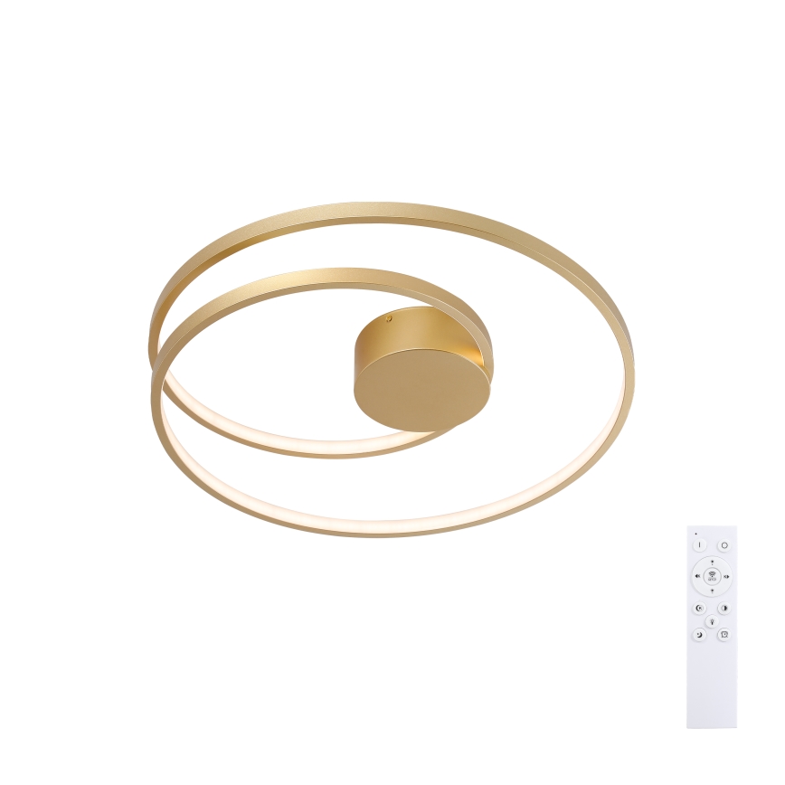 Brilagi - TWISTER Dimmable LED Ceiling Light 48W/230V 3000-6000K Ø 50 cm, Gold + Remote Control