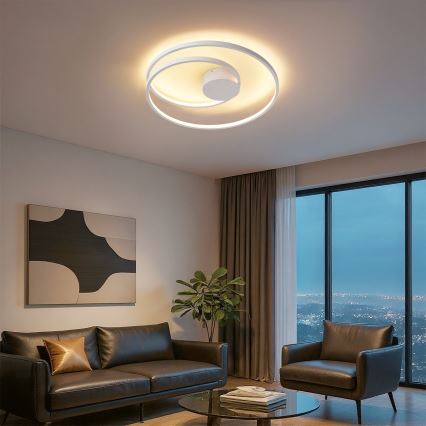 Brilagi - TWISTER LED Dimmable Ceiling Light LED/48W/230V 3000–6000K, diameter 50 cm, white + remote control