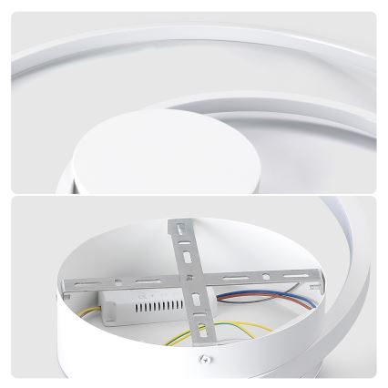 Brilagi - TWISTER LED Dimmable Ceiling Light LED/48W/230V 3000–6000K, diameter 50 cm, white + remote control