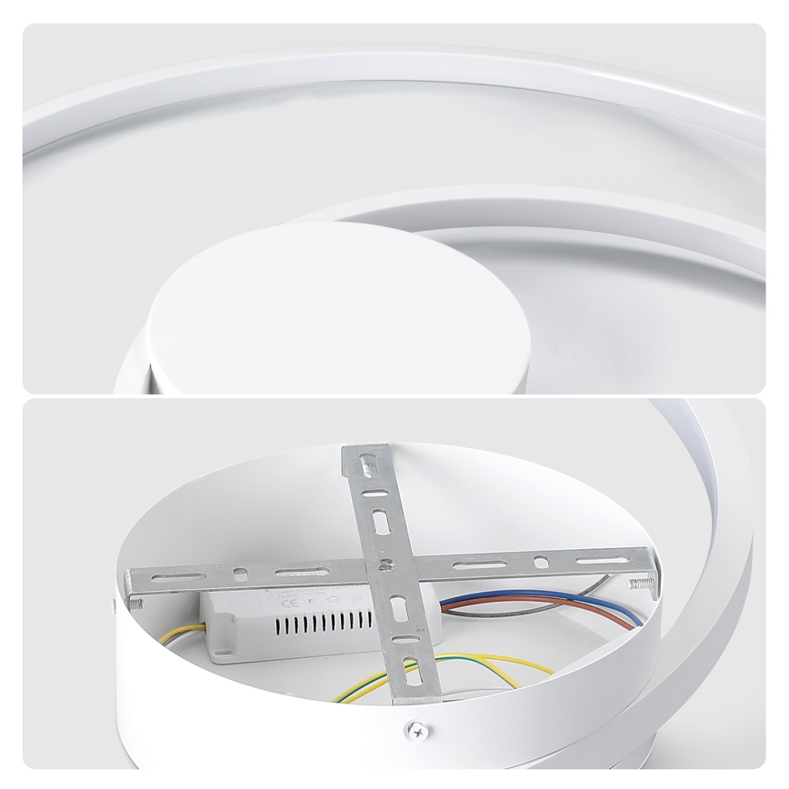 Brilagi - TWISTER LED Dimmable Ceiling Light LED/48W/230V 3000–6000K, diameter 50 cm, white + remote control