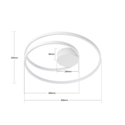 Brilagi - TWISTER LED Dimmable Ceiling Light LED/48W/230V 3000–6000K, diameter 50 cm, white + remote control