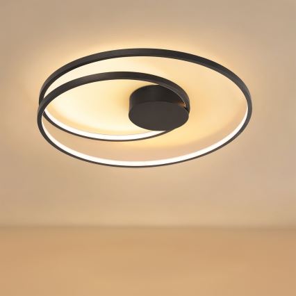Brilagi - TWISTER LED Dimmable Ceiling Light LED/75W/230V 3000-6000K Ø 70 cm Black + Remote Control