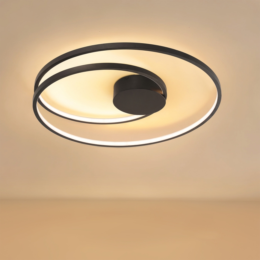 Brilagi - TWISTER LED Dimmable Ceiling Light LED/75W/230V 3000-6000K Ø 70 cm Black + Remote Control
