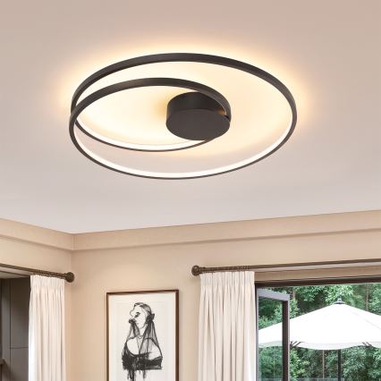 Brilagi - TWISTER LED Dimmable Ceiling Light LED/75W/230V 3000-6000K Ø 70 cm Black + Remote Control