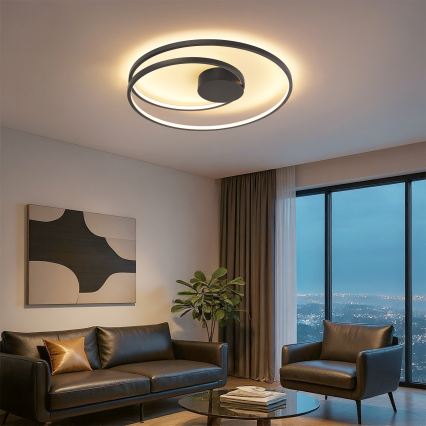 Brilagi - TWISTER LED Dimmable Ceiling Light LED/75W/230V 3000-6000K Ø 70 cm Black + Remote Control