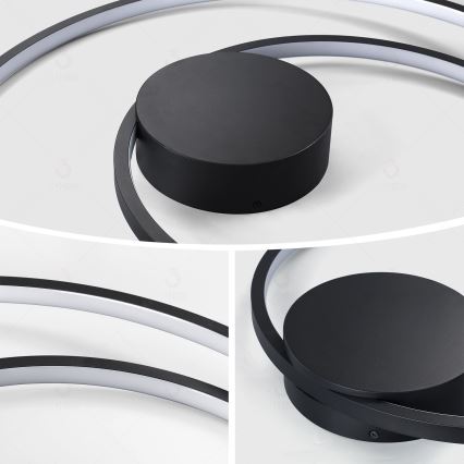 Brilagi - TWISTER LED Dimmable Ceiling Light LED/75W/230V 3000-6000K Ø 70 cm Black + Remote Control