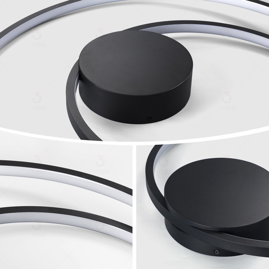 Brilagi - TWISTER LED Dimmable Ceiling Light LED/75W/230V 3000-6000K Ø 70 cm Black + Remote Control