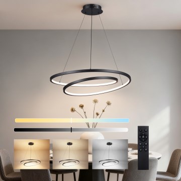 Brilagi - TWISTER LED dimmable cable pendant light, 75W, 230V, 3000–6000K, Ø70 cm, black + remote control