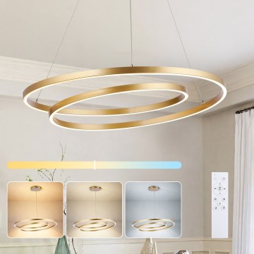 Brilagi - TWISTER LED Dimmable Cable Pendant Light LED/105W/230V 3000-6000K Ø 100 cm Gold + Remote Control