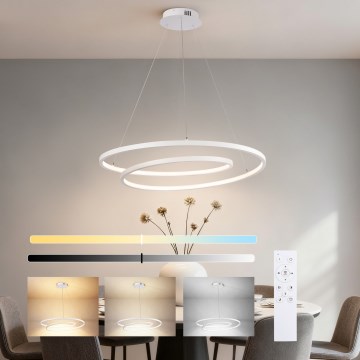 Brilagi - TWISTER LED Dimmable Cable-Suspended Pendant Light LED/75W/230V 3000–6000K Ø70 cm White + Remote Control