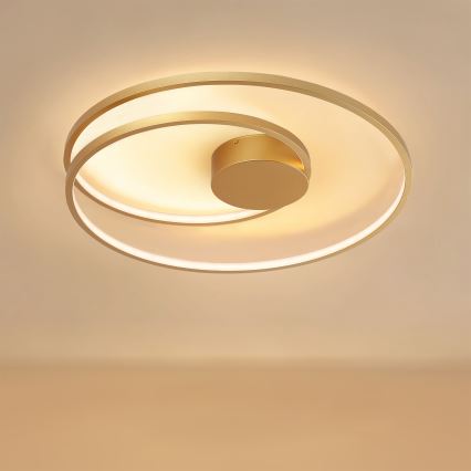 Brilagi - LED Dimmable Ceiling Light TWISTER LED/75W/230V 3000-6000K Ø 70 cm Gold + Remote Control