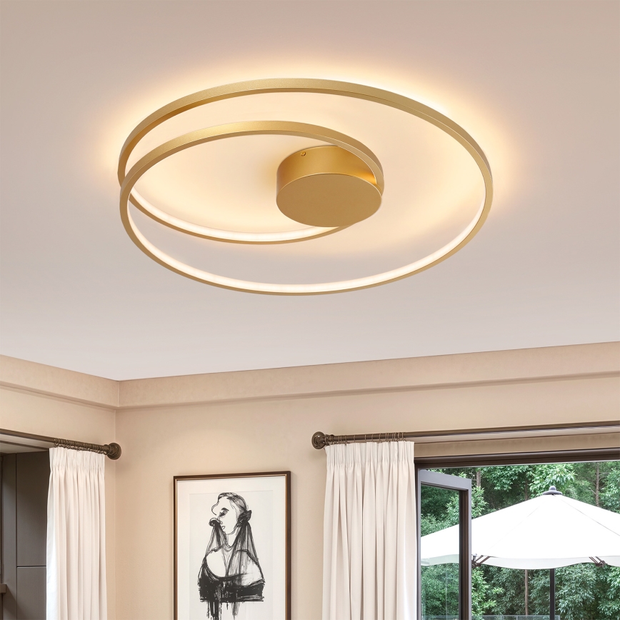 Brilagi - LED Dimmable Ceiling Light TWISTER LED/75W/230V 3000-6000K Ø 70 cm Gold + Remote Control