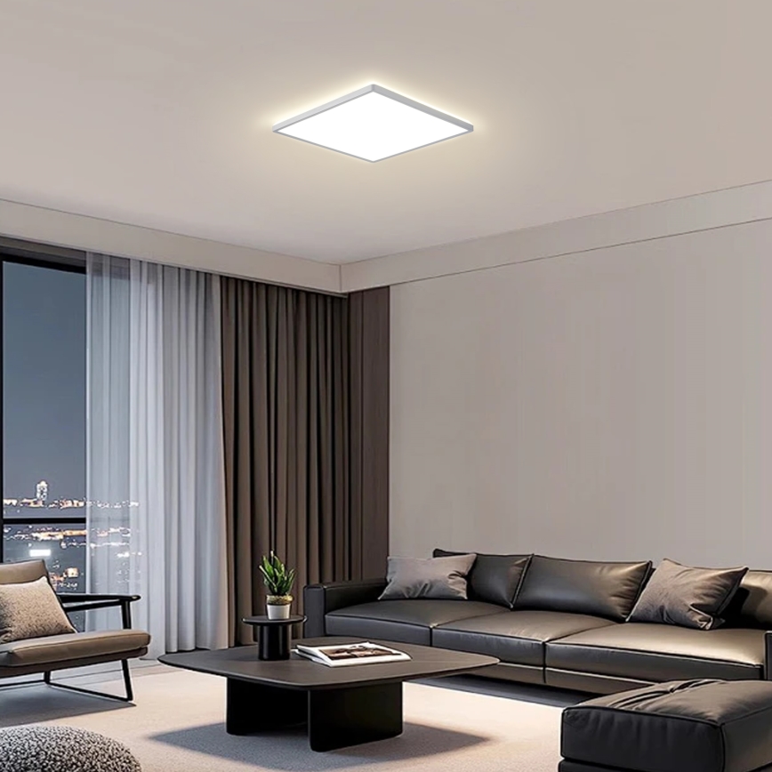 Brilagi - ULTRA SLIM LED Bathroom Ceiling Light 24W/230V 42x42 cm Silver IP54