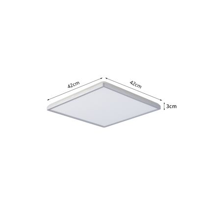 Brilagi - ULTRA SLIM LED Bathroom Ceiling Light 24W/230V 42x42 cm Silver IP54