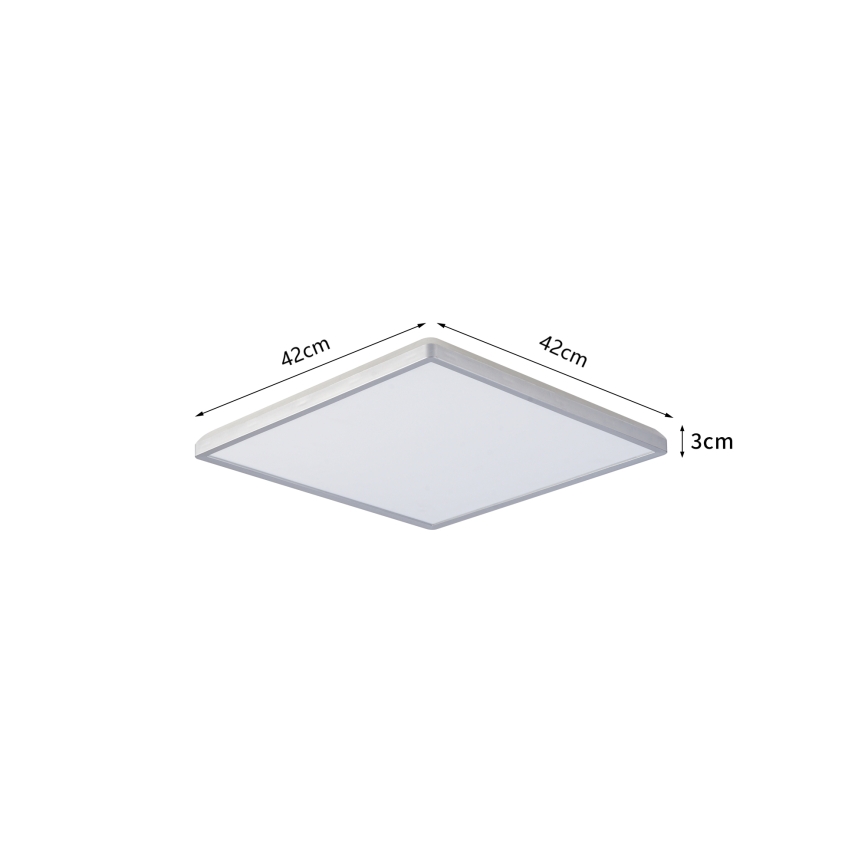 Brilagi - ULTRA SLIM LED Bathroom Ceiling Light 24W/230V 42x42 cm Silver IP54