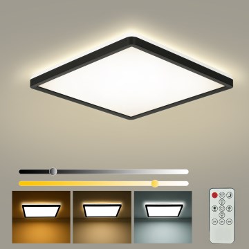 Brilagi - ULTRA SLIM Dimmable LED ceiling light LED/18W/230V 2700-6500K 30x30 cm black + remote control