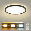 Brilagi - ULTRA SLIM Dimmable LED Ceiling Light LED/24W/230V 2700-6500K Ø 42 cm Black + Remote Control