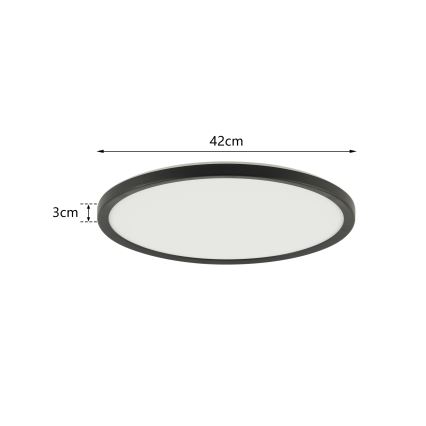 Brilagi - ULTRA SLIM Dimmable LED Ceiling Light LED/24W/230V 2700-6500K Ø 42 cm Black + Remote Control