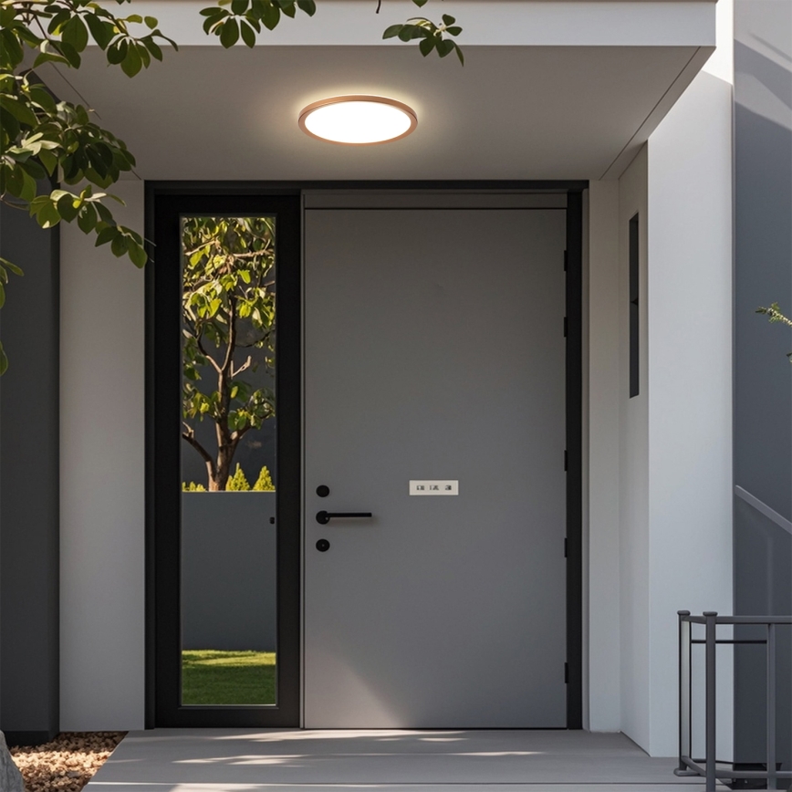 Brilagi - LED Bathroom Ceiling Light ULTRA SLIM LED/12W/230V Ø 22.5 cm Rose Gold IP54