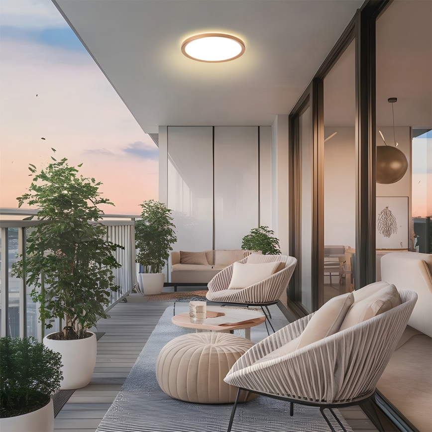 Brilagi - LED Bathroom Ceiling Light ULTRA SLIM LED/12W/230V Ø 22.5 cm Rose Gold IP54