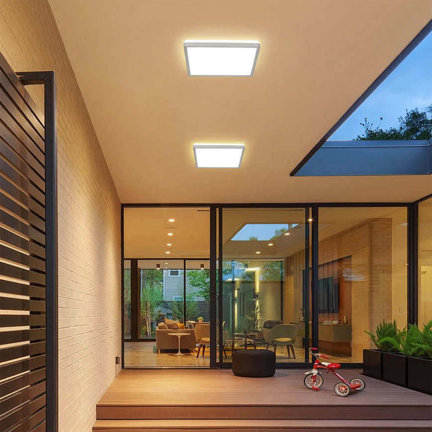 Brilagi - LED Bathroom Ceiling Light ULTRA SLIM LED/18W/230V 30x30 cm Silver IP54