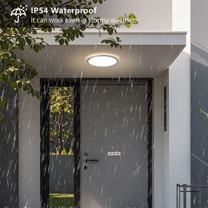 Brilagi - ULTRA SLIM LED Bathroom Ceiling Light 18W/230V Ø 30 cm Silver IP54