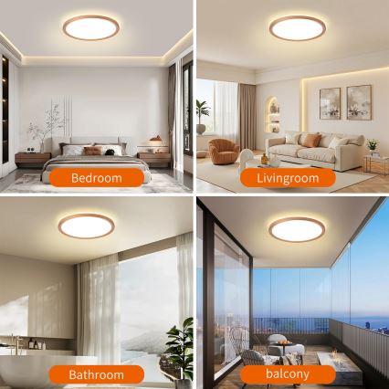 Brilagi - LED Bathroom Ceiling Light ULTRA SLIM LED/24W/230V Ø 42 cm Rose Gold IP54