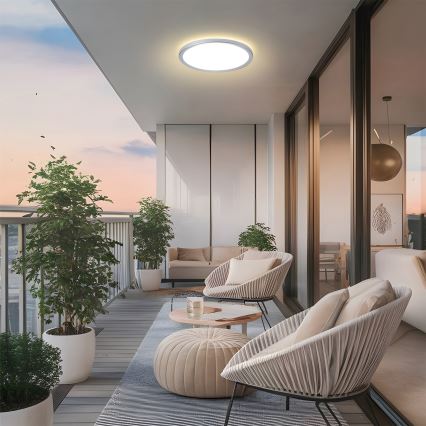 Brilagi - LED Bathroom Ceiling Light ULTRA SLIM LED/24W/230V Ø 42 cm Silver IP54