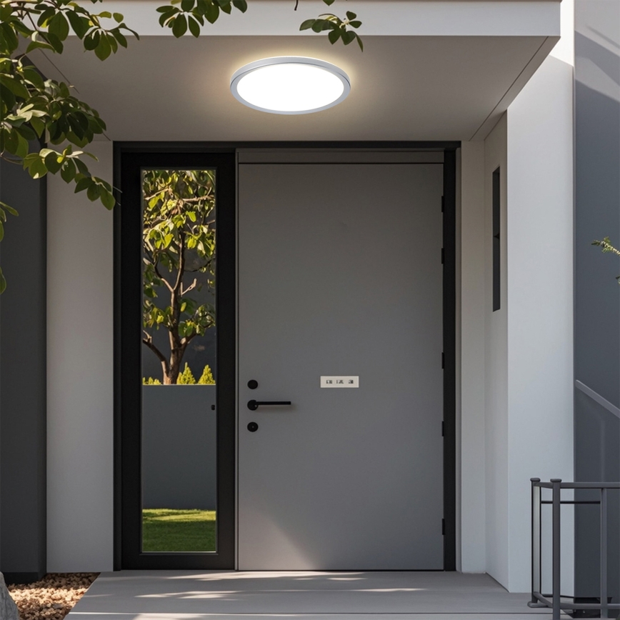 Brilagi - LED Bathroom Ceiling Light ULTRA SLIM LED/24W/230V Ø 42 cm Silver IP54