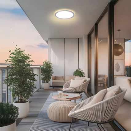 Brilagi - ULTRA SLIM LED Bathroom Ceiling Light LED/12W/230V Ø 22.5 cm Silver IP54