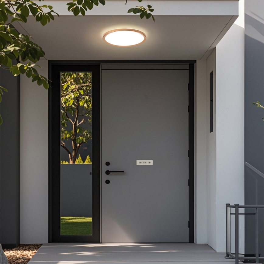 Brilagi - ULTRA SLIM LED Bathroom Ceiling Light, 18W/230V, Ø 30 cm, Rose Gold, IP54