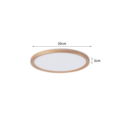 Brilagi - ULTRA SLIM LED Bathroom Ceiling Light, 18W/230V, Ø 30 cm, Rose Gold, IP54