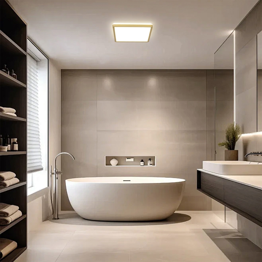 Brilagi - LED Bathroom Ceiling Light ULTRA SLIM LED/18W/230V 30x30 cm Gold IP54