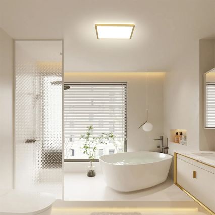 Brilagi - LED Bathroom Ceiling Light ULTRA SLIM LED/18W/230V 30x30 cm Gold IP54