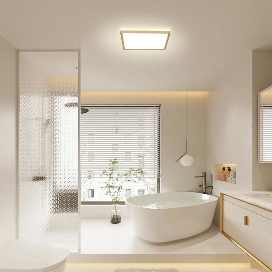 Brilagi - LED Bathroom Ceiling Light ULTRA SLIM LED/18W/230V 30x30 cm Gold IP54