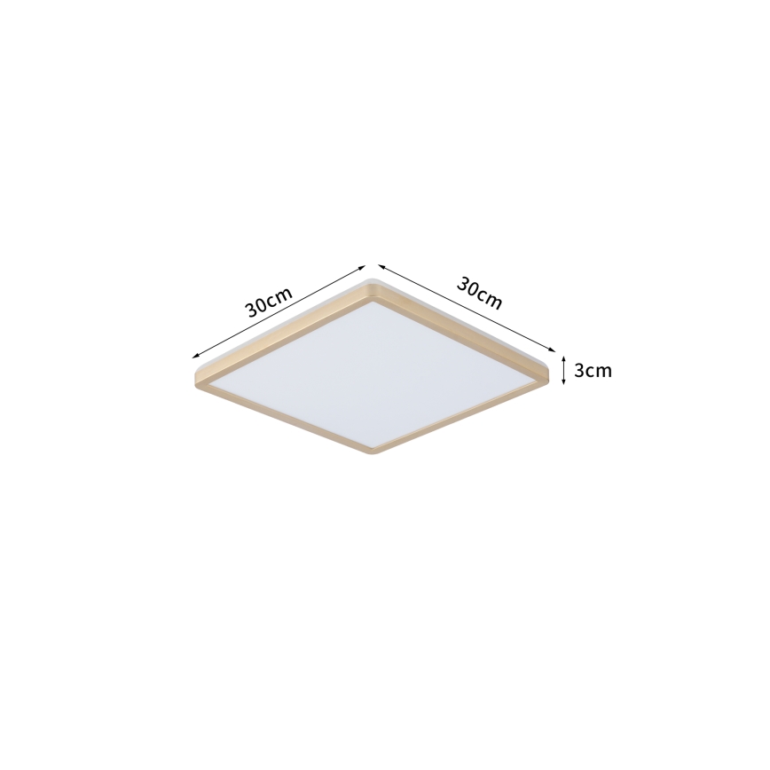 Brilagi - LED Bathroom Ceiling Light ULTRA SLIM LED/18W/230V 30x30 cm Gold IP54