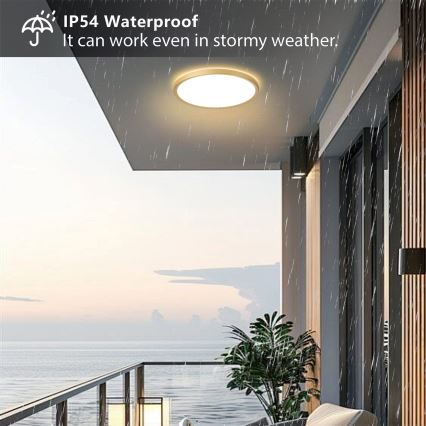 Brilagi - ULTRA SLIM LED Bathroom Ceiling Light 24W/230V Ø 42 cm Gold IP54