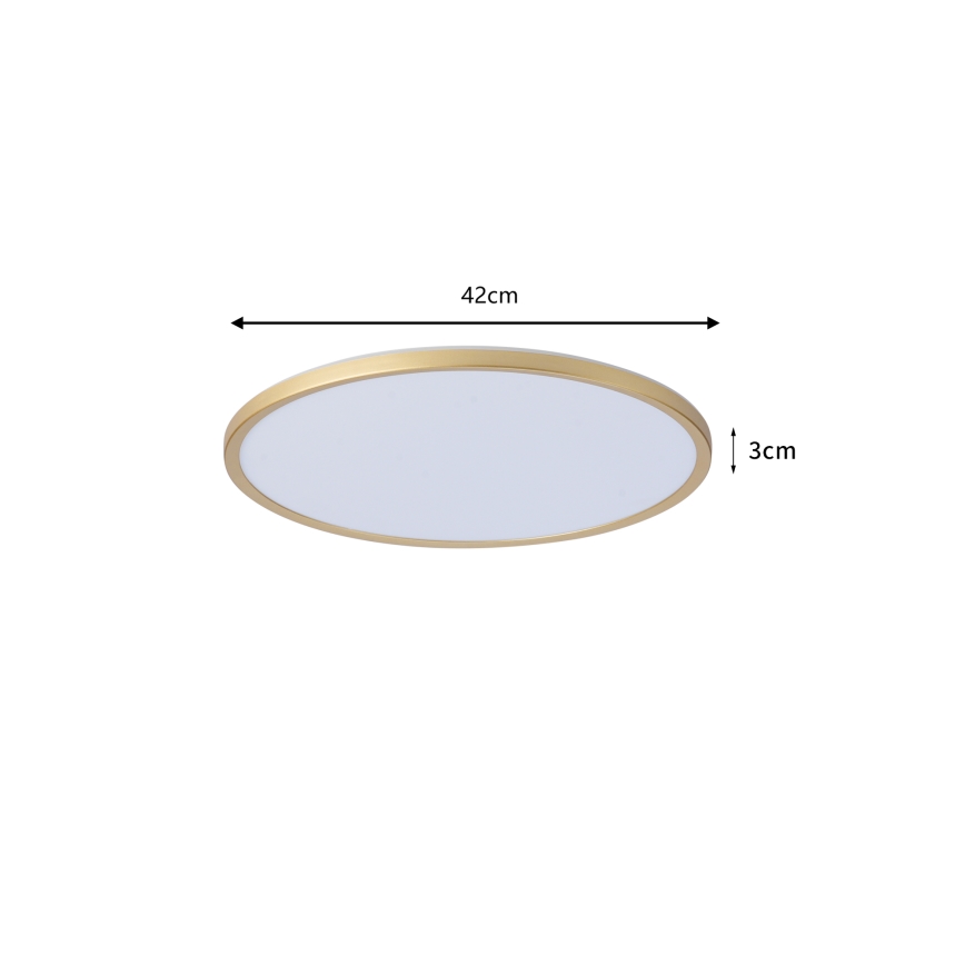 Brilagi - ULTRA SLIM LED Bathroom Ceiling Light 24W/230V Ø 42 cm Gold IP54