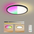 Brilagi - ULTRA SLIM RGBW Dimmable LED Ceiling Light LED/18W/230V 2700–6500K Ø 30 cm Black + Remote Control