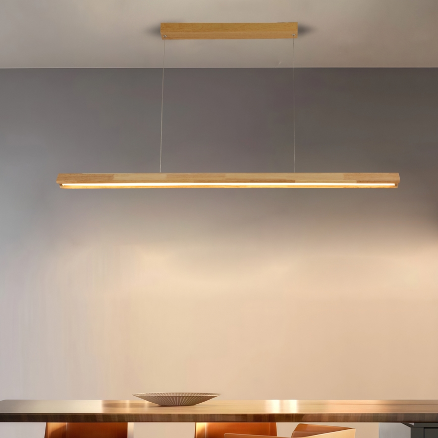 Brilagi - UMEA WOOD LED Cable-Hung Pendant Light LED/30W/230V 120 cm Rubberwood